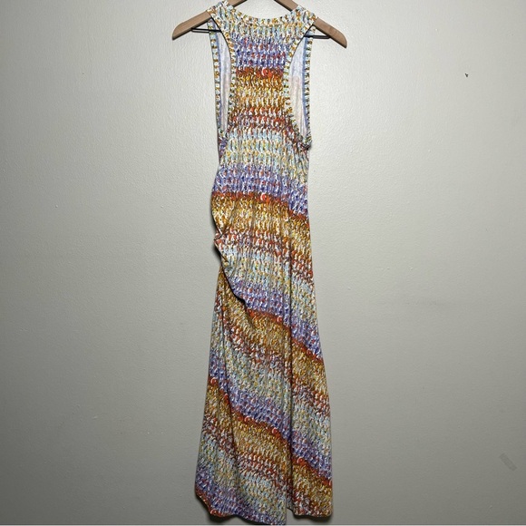Anthropologie Daily Practice Women Dress Medium Colorful Maxi Ruched Motif - Picture 8 of 14